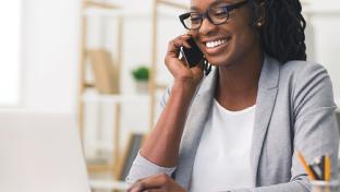 a woman talking on a cell phone